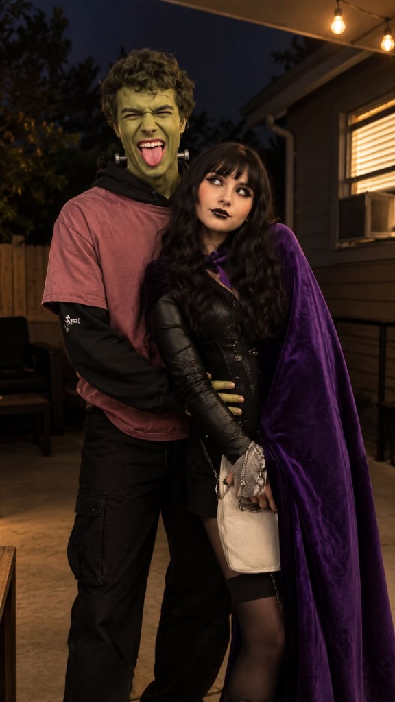 Frankenstein & Gothic Sorceress Couple Halloween Costume: The Spooky Season Duo Styling Guide