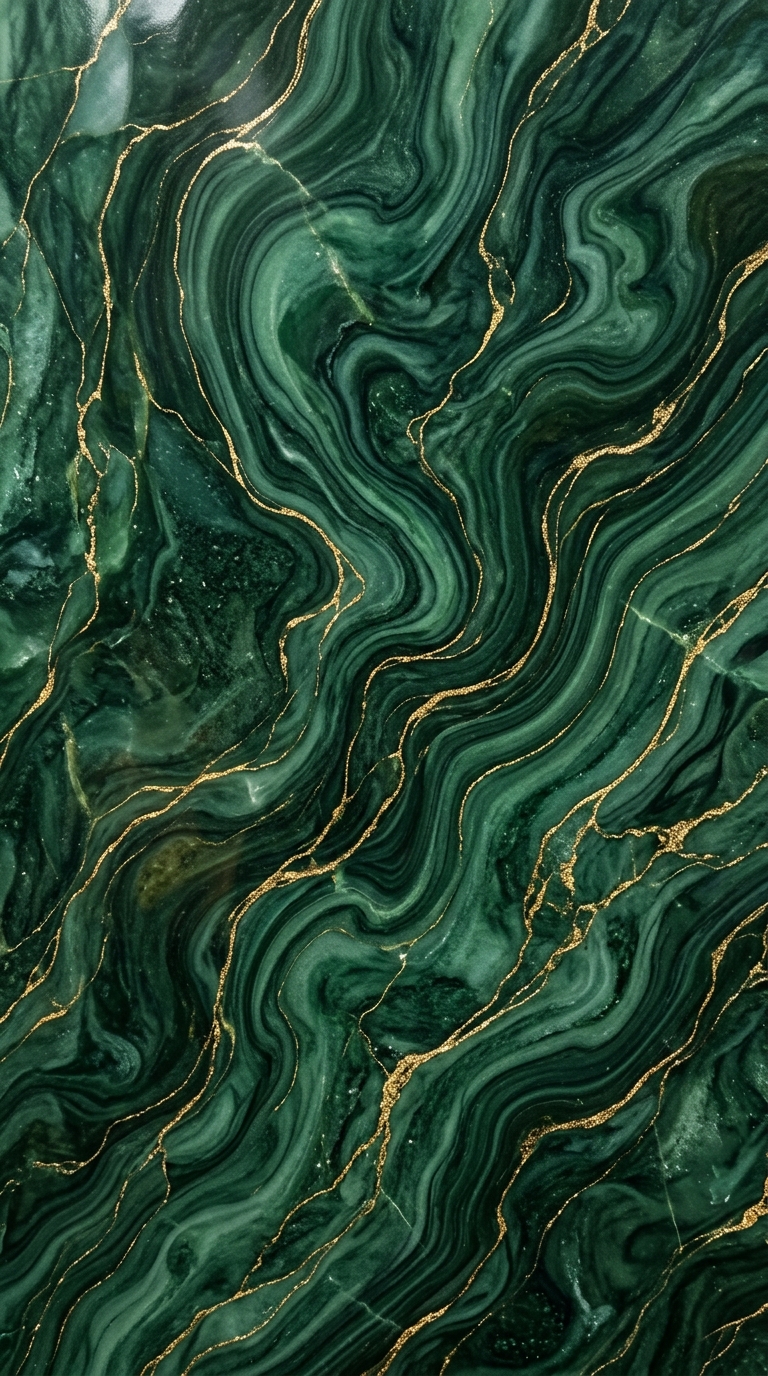 Emerald Green and Gold Marble Wallpapers to Elevate Your Lock Screen
