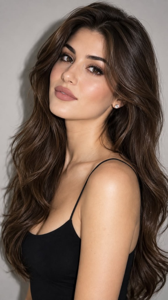 Mocha Brunette Bombshell Waves & Soft Glam Makeup: The Golden Hour Glamour & Styling Masterclass