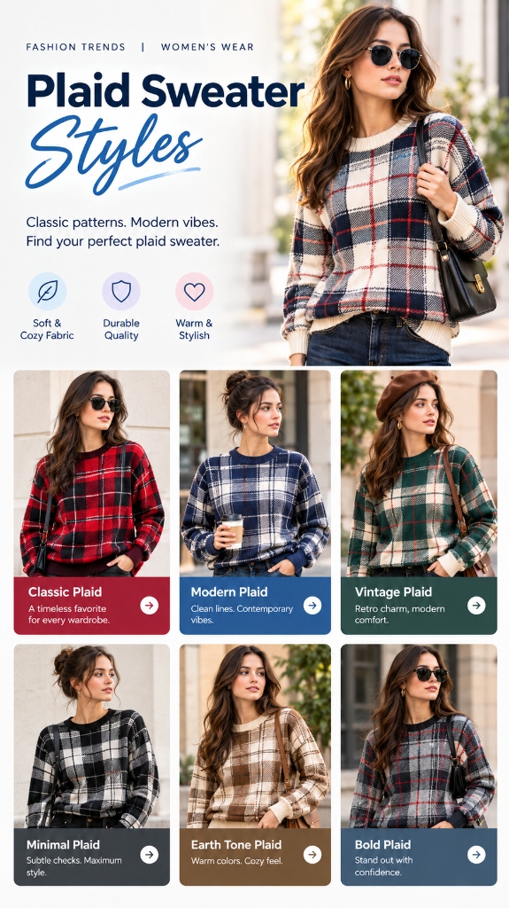 Plaid Sweater Styles & Cozy Fall Layers: 5 Aesthetic Outfit Formulas for 2026